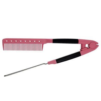 Расческа-зажим для волос Hair Expert Hairbrush V Shaped METAL comb Pink 170308 фото