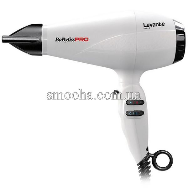 Фен професійний для волосся BaByliss PRO Levante Ionic White BAB6950WIE фото