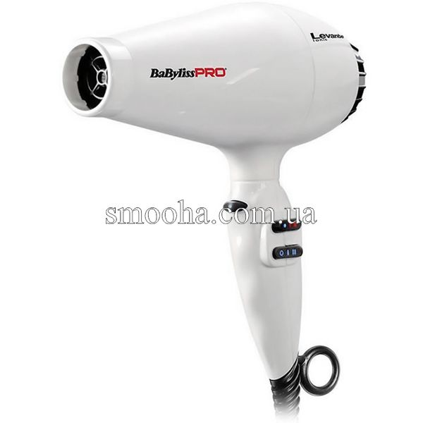 Фен профессиональный для волос BaByliss PRO Levante Ionic White BAB6950WIE фото