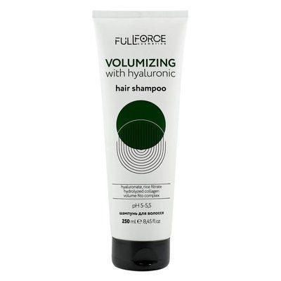 Шампунь для об'єму тонкого волосся Full Force HAIR SHAMPOO VOLUMIZING WITH HYALURONIC, 250 ml FF00071-2Т фото