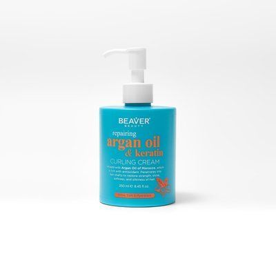 Крем з Аргановою олією для пружних локонів - BEAVER Repairing Argan Oil & Keratin Curling Cream 250ml 3694902M фото
